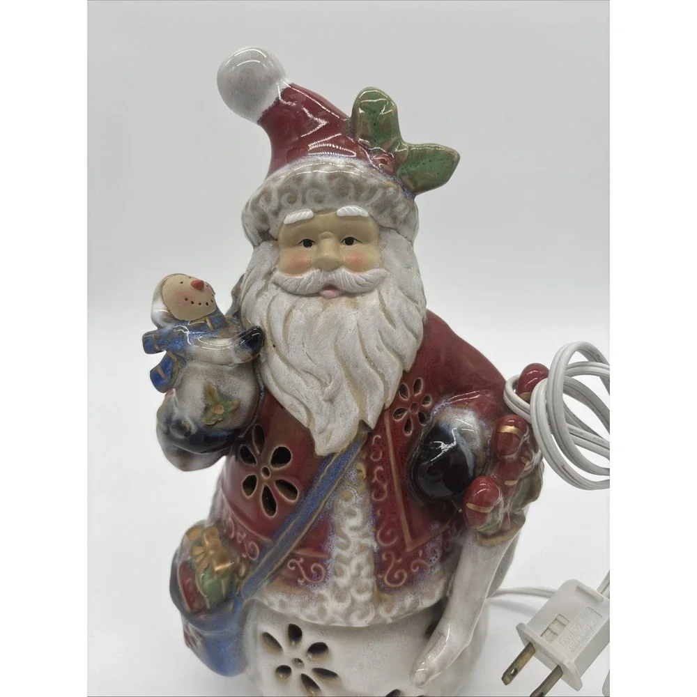 Vintage  Light‎ Up Santa Claus Figurine 11 Inches Tall . Tested And Working